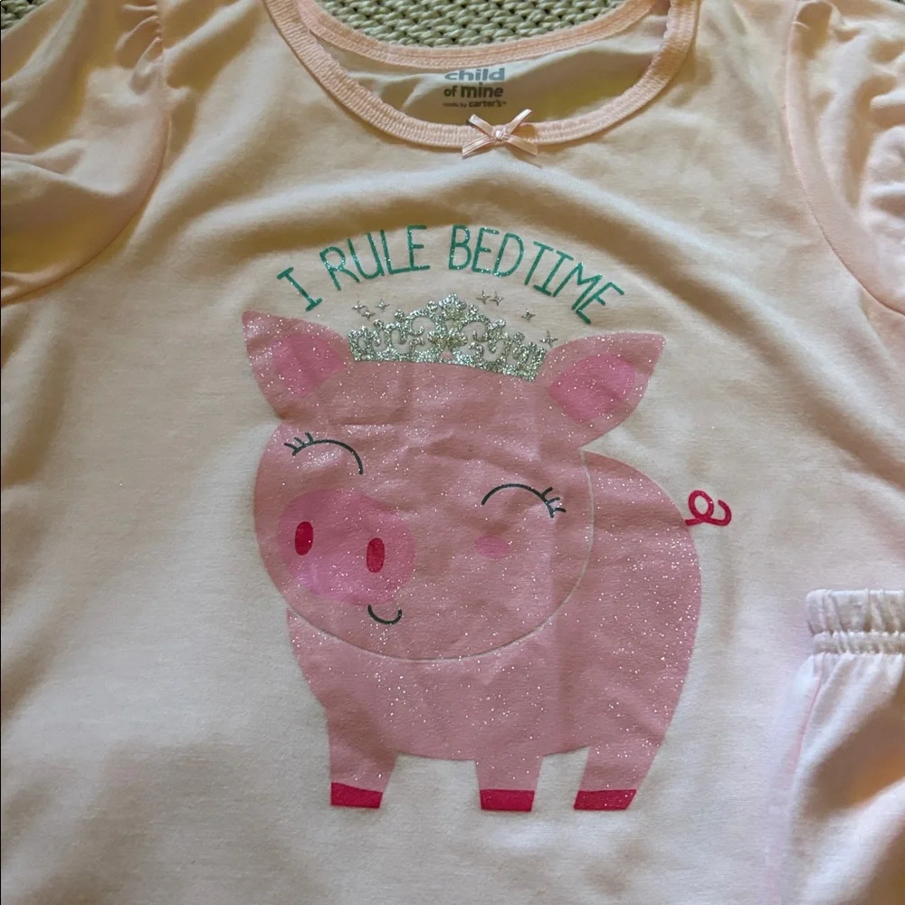 Pajamas 3 pcs top, pants & shorts toddler girls size 5T Child of Mine polyester